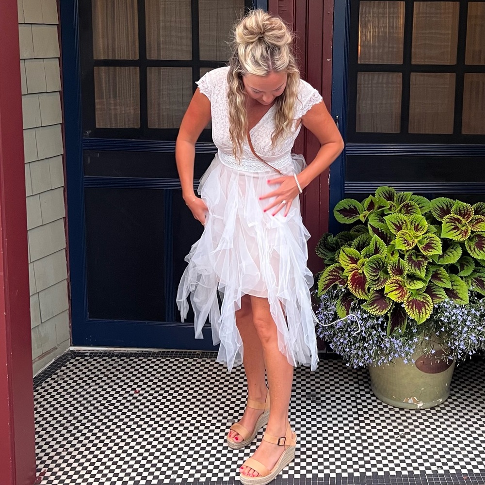 White lace and tulle dress! ✨